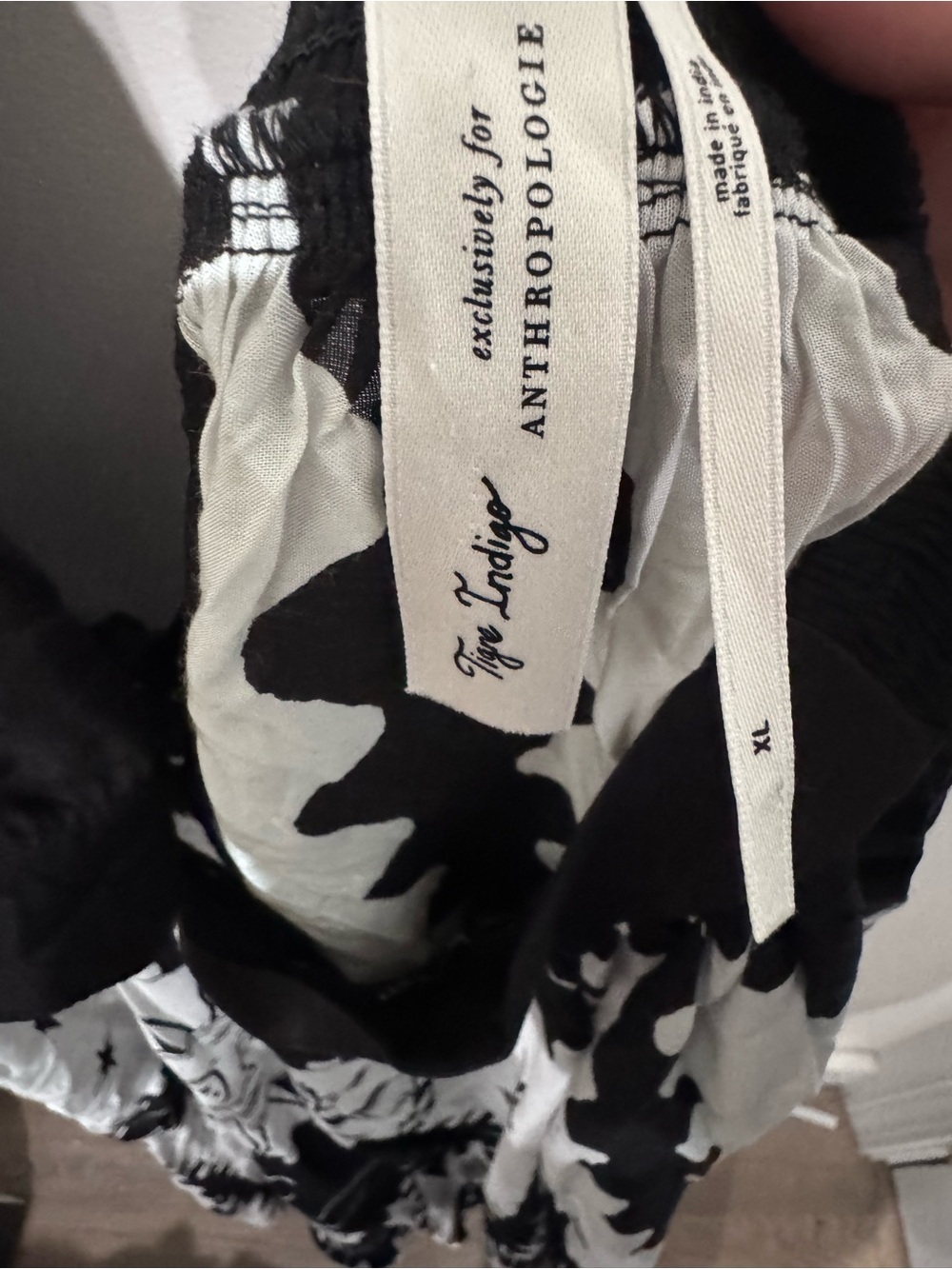 Anthropologie Black and White Halter Maxi Dress with Graphic Motif - Picture 4 of 10